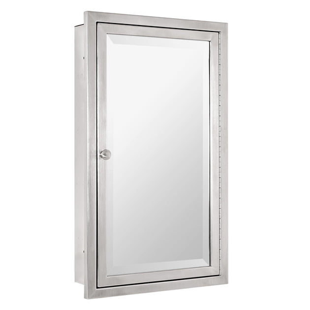 Brushed Nickel Recessed Framed Medicine Cabinet | HeadWestMirror.com