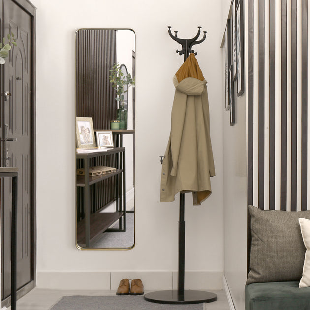 Gold Steel Freestanding Full Length Floor Mirror with Easel – HeadWestMirror.com