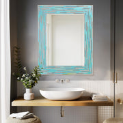 Head West Frameless Reeded Rectangular Tiled Printed Wall Mirror