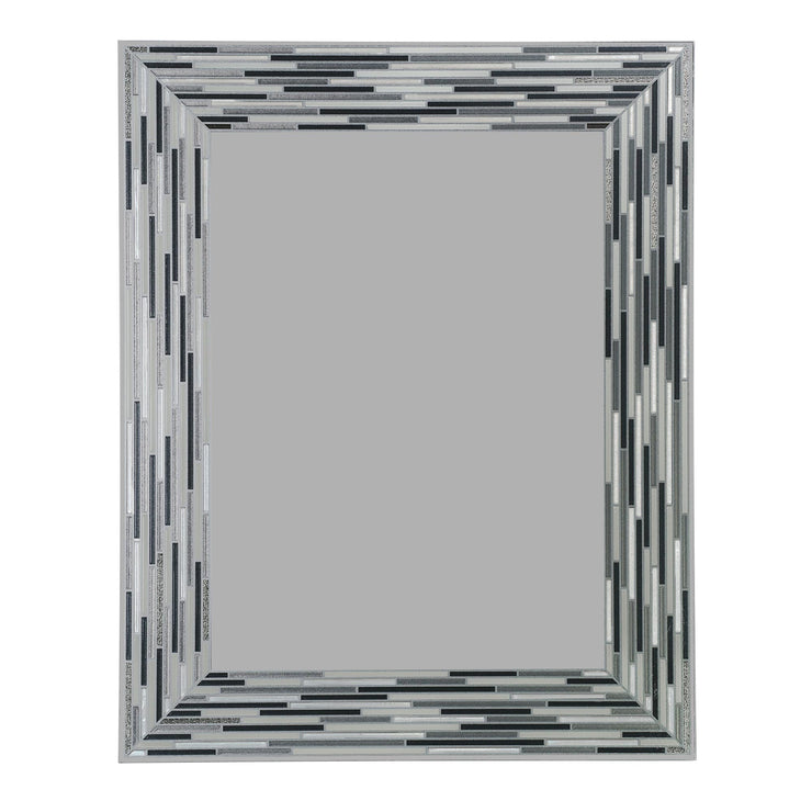 Head West Frameless Reeded Rectangular Tiled Printed Wall Mirror