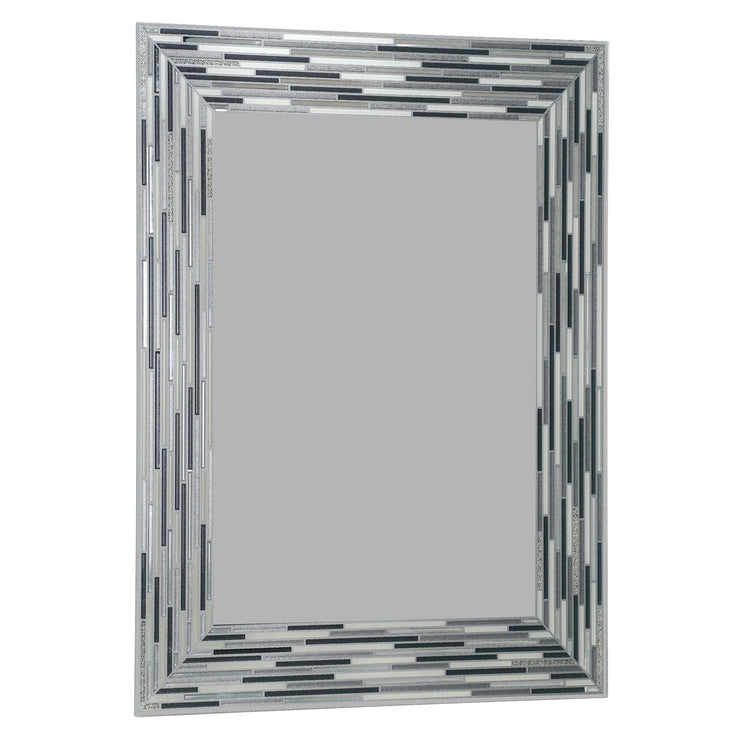 Head West Frameless Reeded Rectangular Tiled Printed Wall Mirror