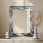 Head West Frameless Reeded Rectangular Tiled Printed Wall Mirror