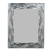 Head West Frameless Reeded Rectangular Tiled Printed Wall Mirror