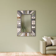 Rustic Wood Plank Framed Farmhouse Rectangular Wall Mirror