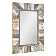 Rustic Wood Plank Framed Farmhouse Rectangular Wall Mirror