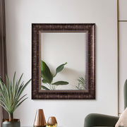 Distressed Embossed Bronze Framed Wall Vanity Mirror