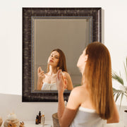 Distressed Embossed Bronze Framed Wall Vanity Mirror