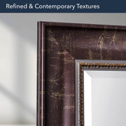 Distressed Embossed Bronze Framed Wall Vanity Mirror