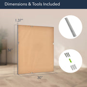 Distressed Embossed Bronze Framed Wall Vanity Mirror