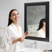 Distressed Black Two-Step Rectangular Framed Beveled Mirror