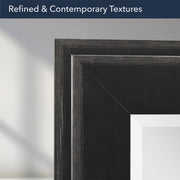 Distressed Black Two-Step Rectangular Framed Beveled Mirror