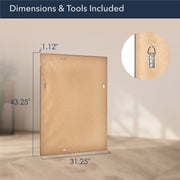Distressed Black Two-Step Rectangular Framed Beveled Mirror