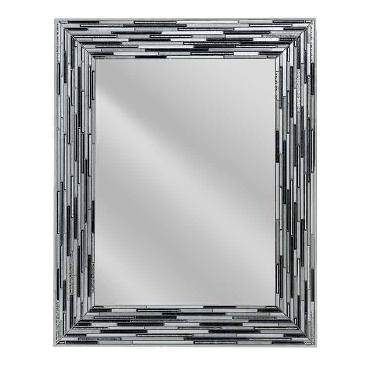 Head West Frameless Reeded Rectangular Tiled Printed Wall Mirror