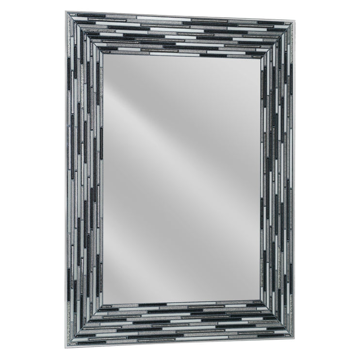 Head West Frameless Reeded Rectangular Tiled Printed Wall Mirror