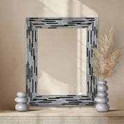 Head West Frameless Reeded Rectangular Tiled Printed Wall Mirror