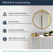 Antique Brass Round Ornate Metal Accent Wall Mirror