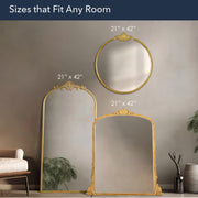 Arch Antique Gold Ornate Metal Accent Wall Mirror