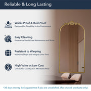 Arch Antique Gold Ornate Metal Accent Wall Mirror
