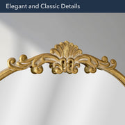 Arch Antique Gold Ornate Metal Accent Wall Mirror