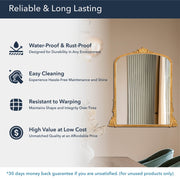 Arch Antique Gold Ornate Scroll Metal Accent Wall Mirror
