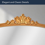 Arch Antique Gold Ornate Scroll Metal Accent Wall Mirror