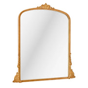Arch Antique Gold Ornate Scroll Metal Accent Wall Mirror
