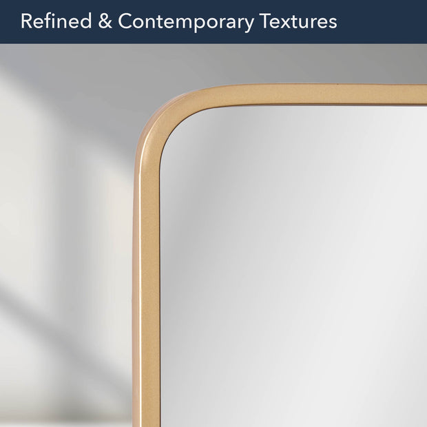 Gold Frame Rectangle Vanity Wall Mirror with Storage