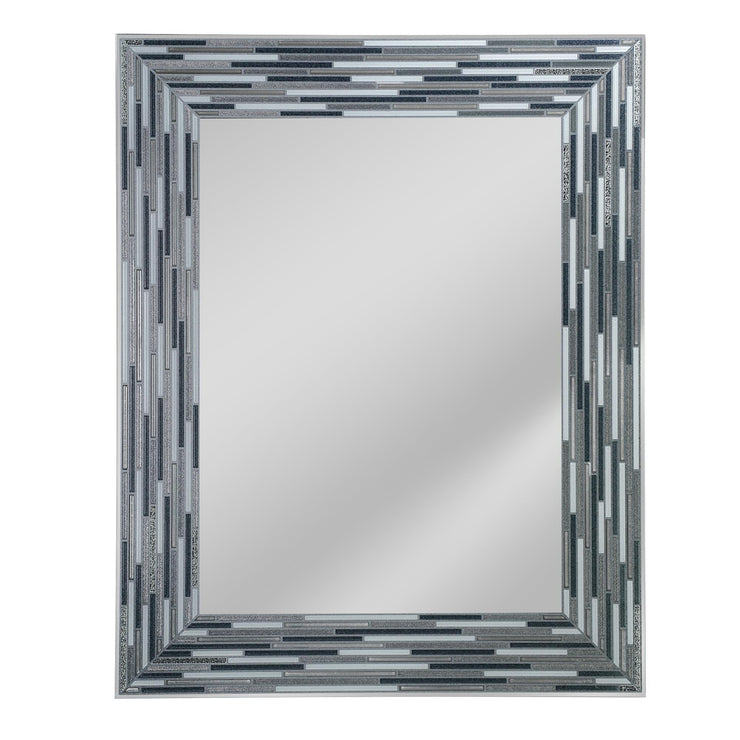 Head West Frameless Reeded Rectangular Tiled Printed Wall Mirror