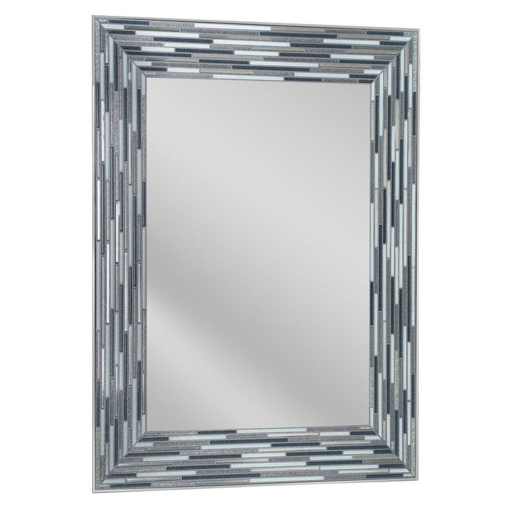 Head West Frameless Reeded Rectangular Tiled Printed Wall Mirror