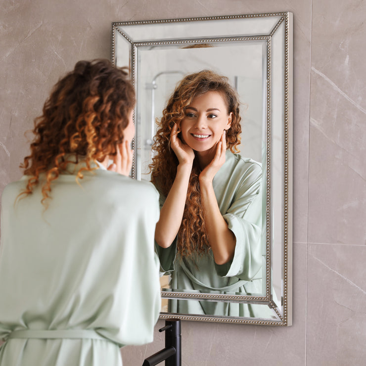 Metro Beaded Glass Framed Vanity Mirror