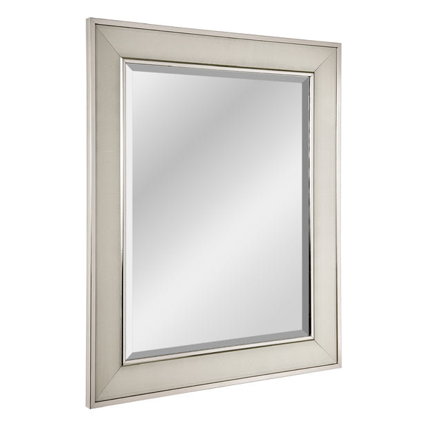 Pave Textured Rectangular Framed Wall Vanity Mirror