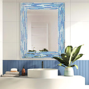 Head West Frameless Reeded Rectangular Tiled Printed Wall Mirror