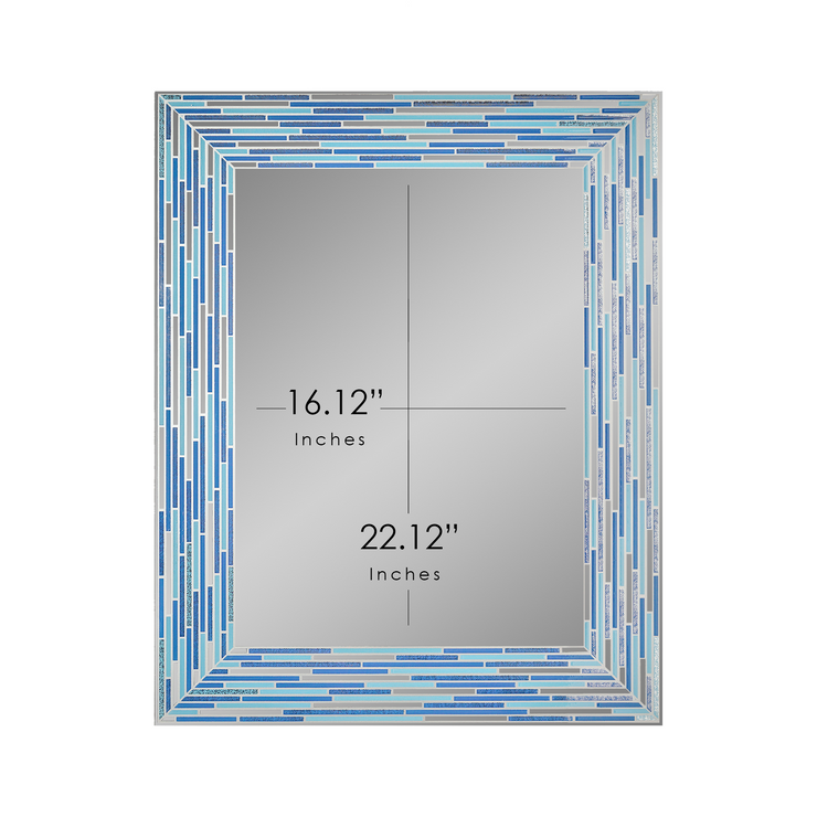 Head West Frameless Reeded Rectangular Tiled Printed Wall Mirror