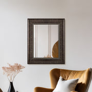 Distressed Embossed Bronze Framed Wall Vanity Mirror