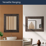 Distressed Embossed Bronze Framed Wall Vanity Mirror