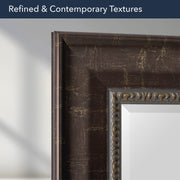 Distressed Embossed Bronze Framed Wall Vanity Mirror