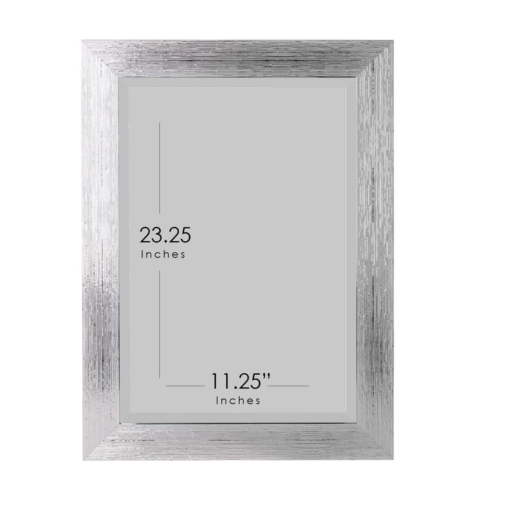 Chrome Textured Frame Accent Wall Mirror