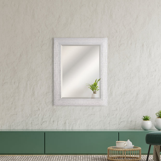 Chrome Textured Frame Accent Wall Mirror