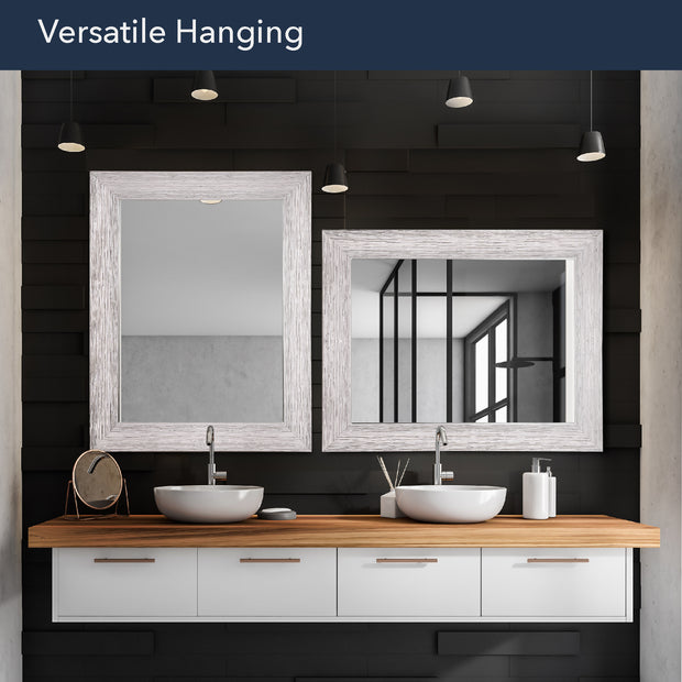 Chrome Textured Frame Accent Wall Mirror