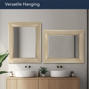 Pave Textured Rectangular Framed Wall Vanity Mirror