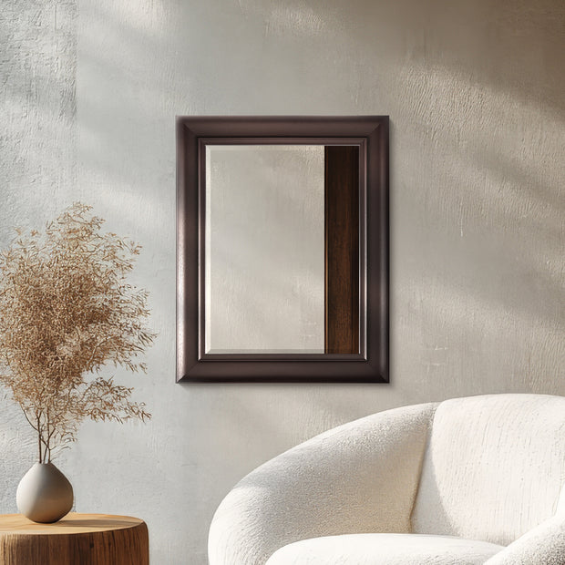 Espresso Rectangular Framed Wall Vanity Mirror