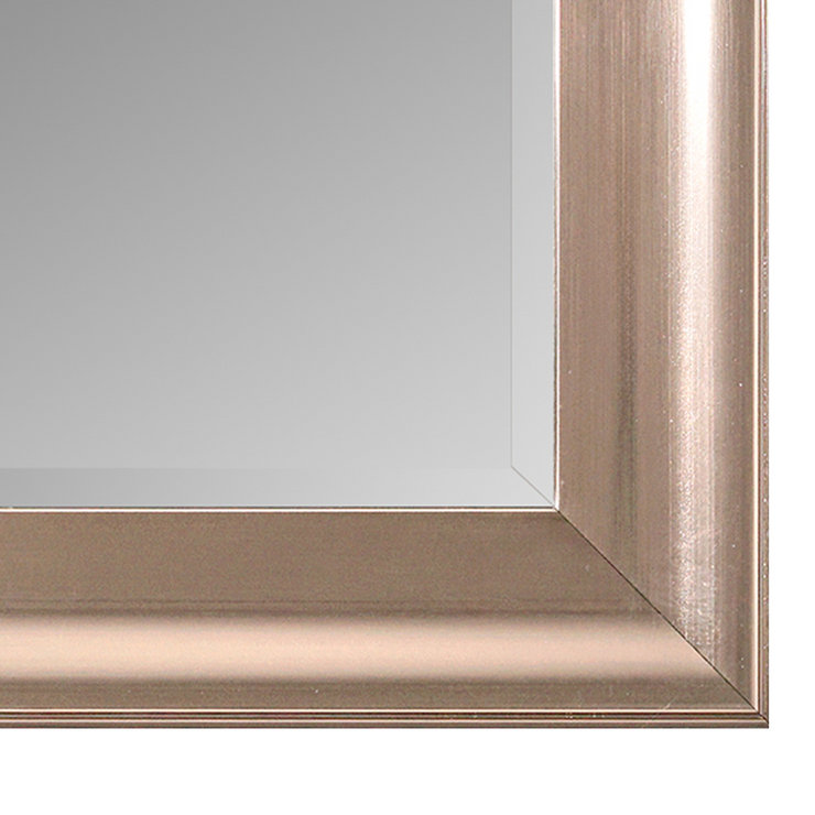 Traditional Brushed Nickel Framed Wall Vanity Mirror