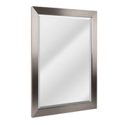 Brushed Nickel Rectangular Framed Beveled Wall Mirror