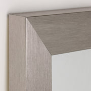 Brushed Nickel Metal Rectangular Framed Beveled Wall Mirror
