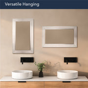 Brushed Nickel Rectangular Framed Beveled Wall Mirror