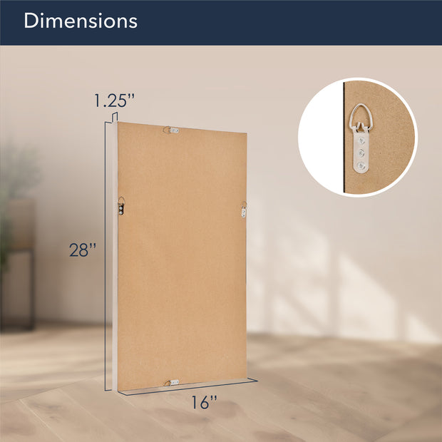 Brushed Nickel Rectangular Framed Beveled Wall Mirror