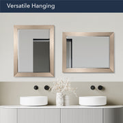 Brushed Nickel Rectangular Framed Beveled Wall Mirror