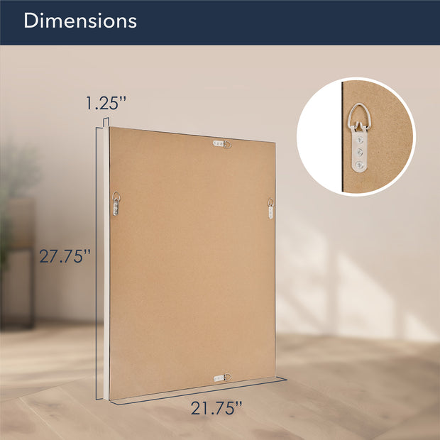 Brushed Nickel Rectangular Framed Beveled Wall Mirror