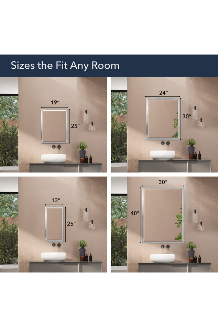 Head West Stainless Steel Framed Wall Mirror