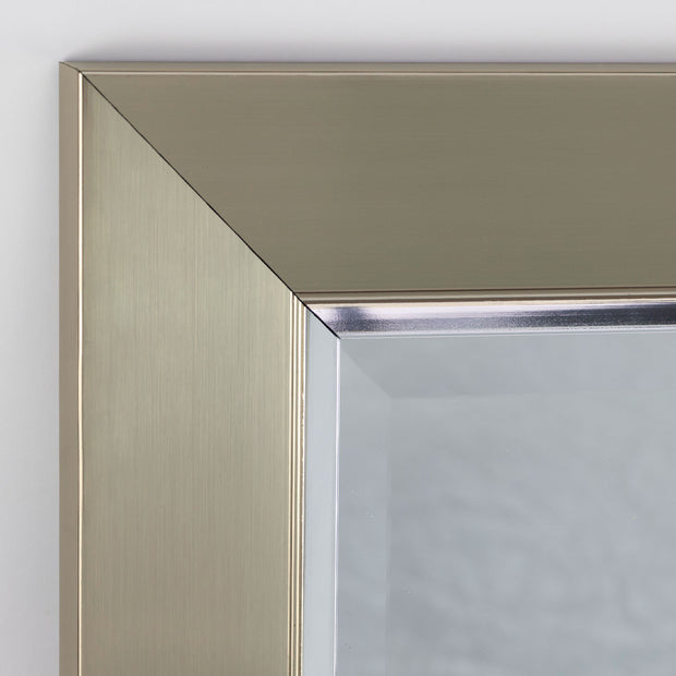 Brushed Nickel Frame Vanity Mirror with Chrome Liner